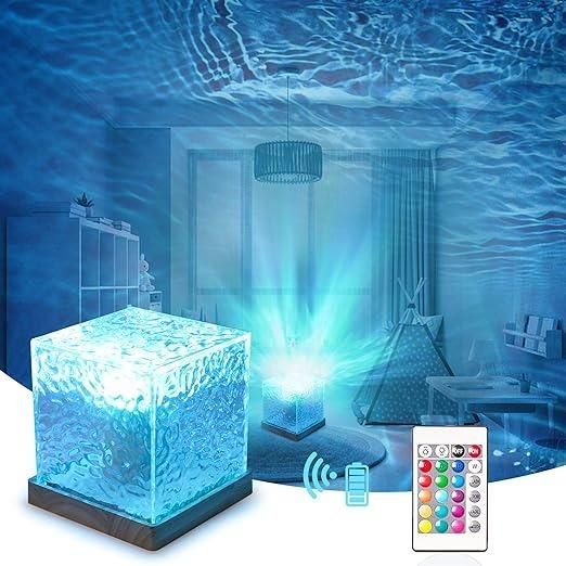 Aura Lamp with Rotating Water Ripple Night Light