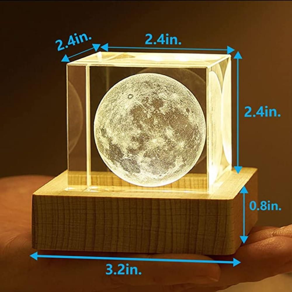 Celestial 3D Crystal Moon Cube